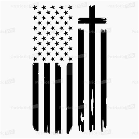 Distressed Flag With Cross Svg Digital File Commercial Use License Not