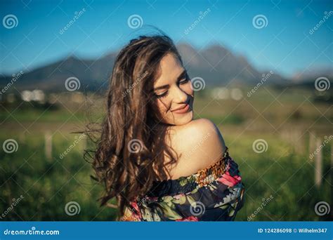 Portrait Of Beautiful Brunette Women In Field Stock Photo Image Of Ultimate Portrait