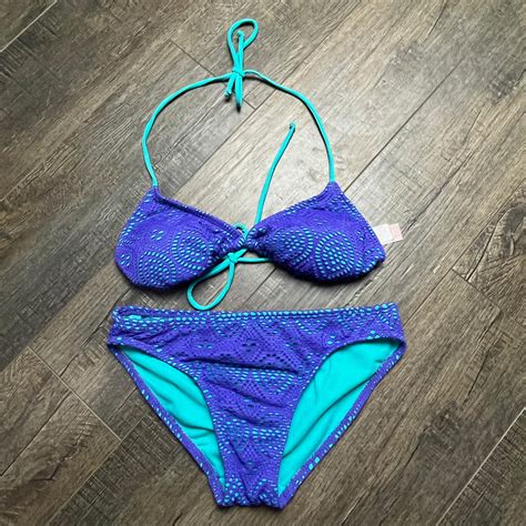 No Boundaries Teal Purple Bikini Two Piece Swim Sui Gem