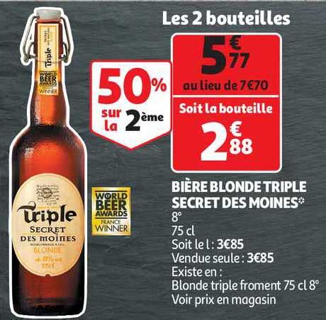 Promo Bi Re Blonde Triple Secret Des Moines Chez Auchan Direct Icatalogue Fr