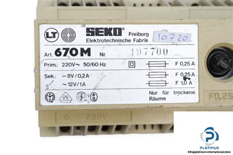 SEKO 197700 670M BELL TRANSFORMER - Platinum International