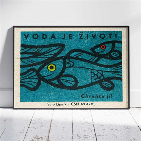Czechoslovakian Matchbox Label Poster Wall Art Printable Poster T