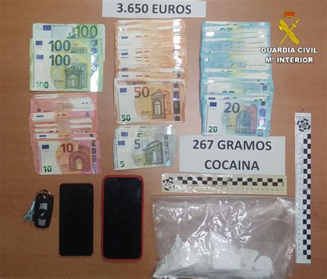 La Guardia Civil interviene cuarto kilo de cocaína en un control de