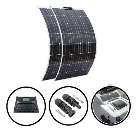 Kit 2 Placas Solares Flexível 160w 320w Total Caminhão 24v