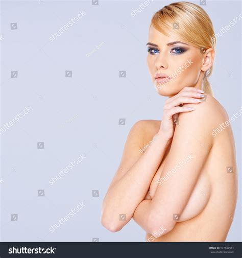 Beautiful Nude Blond Woman Standing Sideways Stock Photo 177142913 Shutterstock