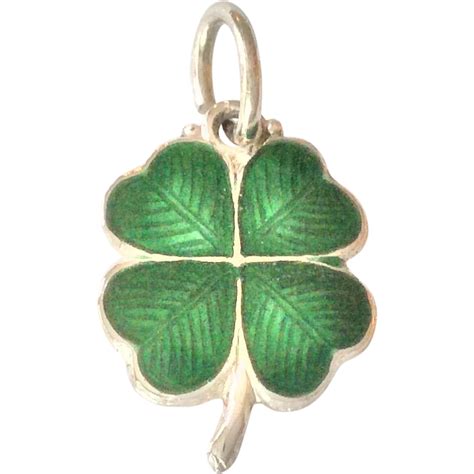 Sterling Silver Enamel Four Leaf Clover Or Shamrock Charm