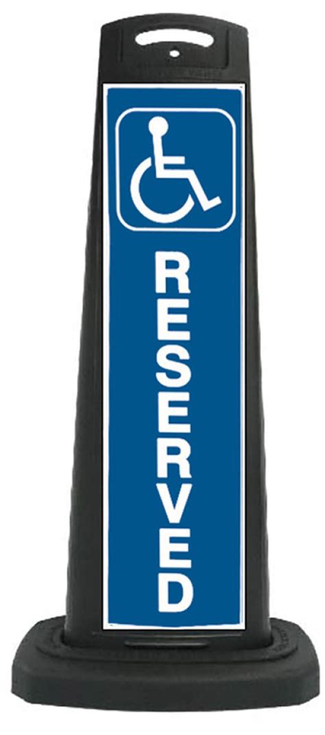 Valet Black Vertical Panel Handicap Reserved With Reflective Sign P