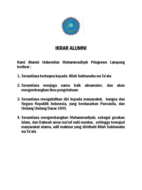 ikrar alumni universitas muhammadiyah  perjalanan
