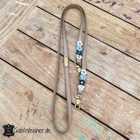 Hundehalsband Und Leine Mit Blumen Aus Leder Individuell