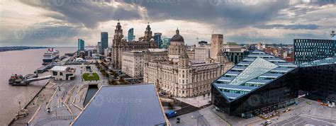 Aerial View Of The Modern Architecture In Liverpool Uk 5134048 Stock