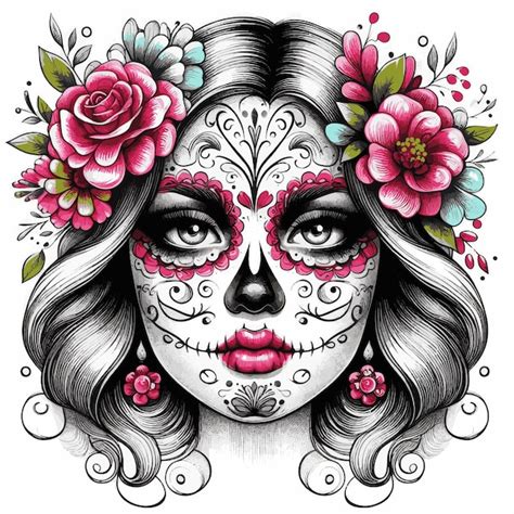 Premium Vector Beautiful La Catrina On Dia De Los Muertos Illustration