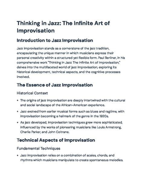 Thinking In Jazz The Infinity Art Of Improvisation 5