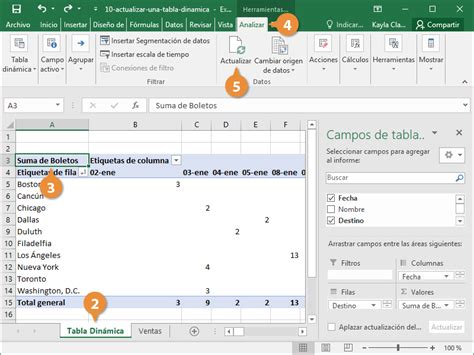 Cómo Actualizar Una Tabla Dinámica En Excel Recursos Excel