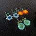 Wixarika Huichol Beaded Flower Earrings Genuine Huichol Made Native