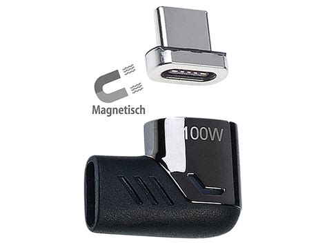 Callstel Usb C Winkelstecker Usb C Schnell Ladeadapter Mit Magnet