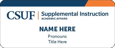 Supplemental Instruction Standard White Badge With Color Border