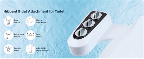 Hibbent Bidet Attachment For Toilet With Self Cleaning Dual Nozzle Hot And Cold Water Spray Non
