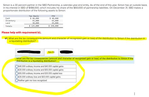 Solved Simon Is A Percent Partner In The Sbd Partnership Chegg