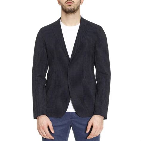 Emporio Armani Outlet Blazer Men Blazer Emporio Armani Men Blue