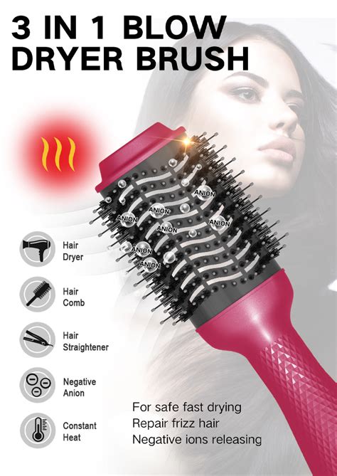 Ionic Hair Hot Air Comb For Styling And Frizz Control With Suitable Temperature Hair Styler