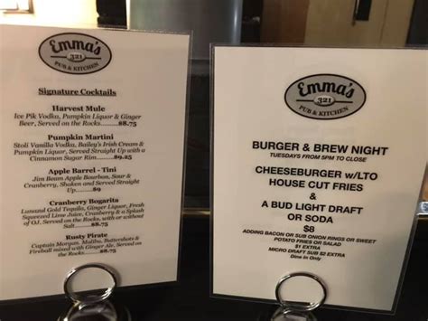 Emmas 321 Pub And Kitchen Home Rindge New Hampshire Menu Prices
