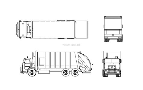 Garbage Truck - Free CAD Drawings