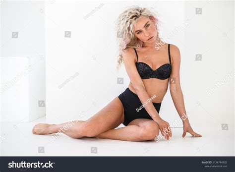 Beautiful Sexy Blonde Lingerie Posing Bright Stock Photo Shutterstock