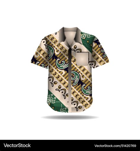 Shirt design with pattern batik indonesia Vector Image