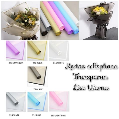 Jual Kertas Cellophane Bunga Buket Transparan List Flower Wrapping