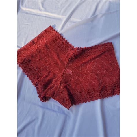 Calcinha Sexy Calesson Em Renda Transparente Short Boxer Feminino Lingerie Shortinho Sensual