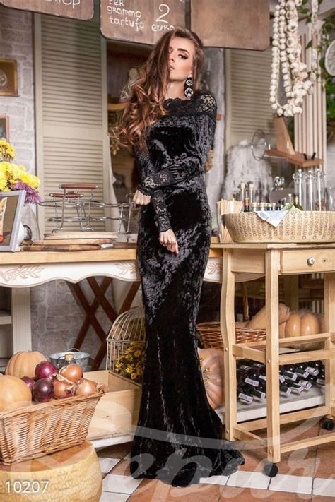 Черное велюровое платье в пол 10207 | Ropa, Ropa de moda, Moda