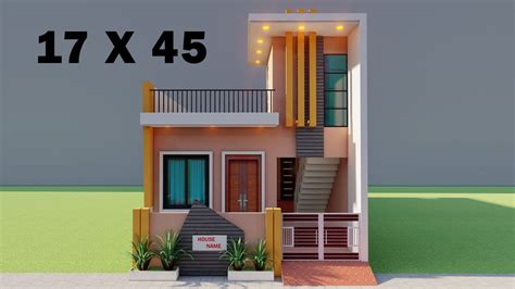 17 By 45 3 Bedroom House Plan1745 Makan Ka Naksha3d New House Elevation3d House Map Youtube