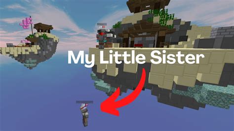 I Taught My Little Sister How To Play Minecraft Bedwars Highlights Youtube