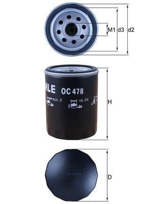 Oil Filter - OC478 MAHLE - 9091503005, 90915-YZZD4, 9091520002 | K ...