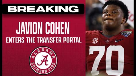 Javion Cohen Has Entered The NCAA Transfer Portal #alabamafootball # ...