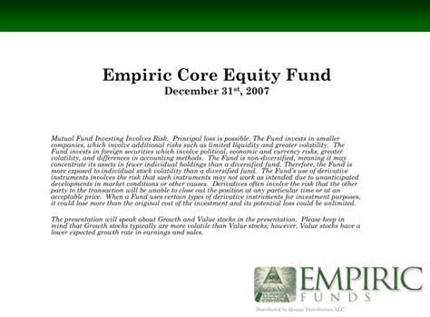 Core Equity - Empiric Funds