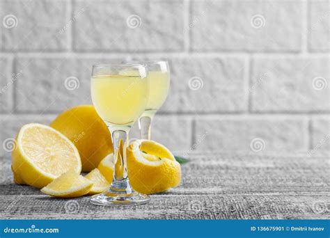 Italian Traditional Liqueur Limoncello Stock Image - Image of liqueur ...