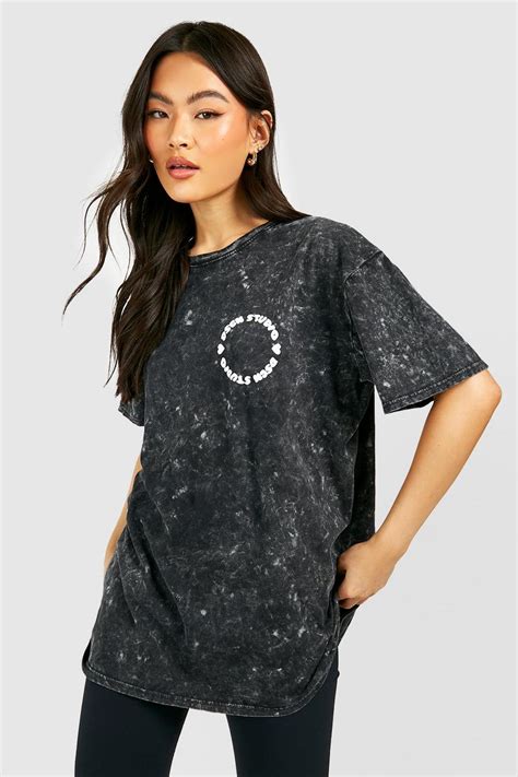 Dsgn Studio Circle Print Washed Oversized T Shirt Boohoo Uk