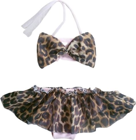Maat Bikini Roze Grote Panterprint Strik Baby En Kind Lichtroze Zwemkleding Leopard Bol