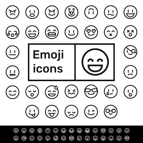 Premium Vector | Line emoji icons