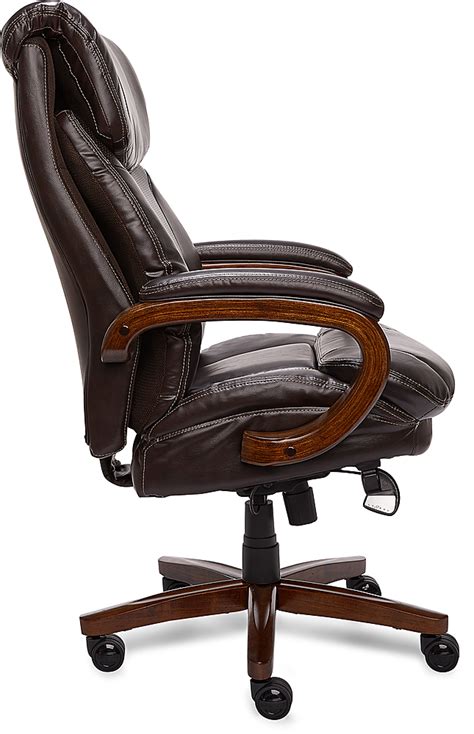 Customer Reviews La Z Boy Big And Tall Air Bonded Leather Executive Chair Vino Brown 45782 Best Buy