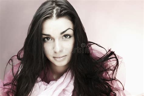 Pretty Smiling Latina Woman Portrait Stock Photo Image Of Joyful