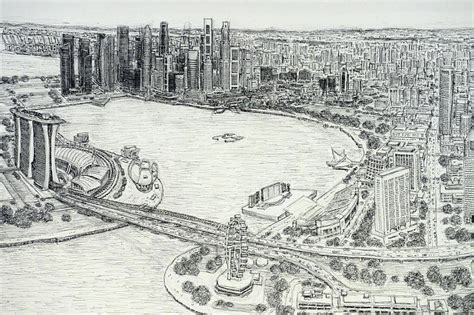 British Artist Stephen Wiltshire Completes 4m Wide Drawing Of Singapore