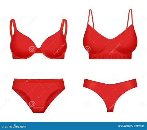 Lingerie Female Underwear Bikini And Bra Realistic Style Panties And Trousers For Correction