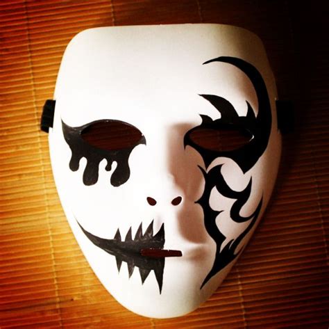 Halloween Party Hand Painted White Ghost Dance Mask Male Hip Hop Dance