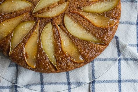 Upside Down Pear Ginger Cake Recipe From Westport Farmers Market