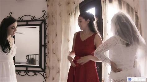 GIRLSWAY Bride Caught Her Love And Bridemaiden Having Sex SHE JOINS April ONeil Whitney