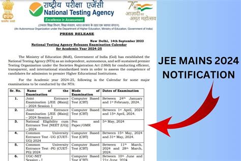 JEE Mains 2024 Notification Application Form Apply Online Registration