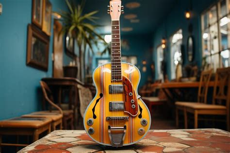 Premium Ai Image Vintage Strings Photography Of A Retro Guitar Background