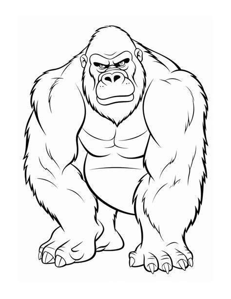 Chic Gorilla Coloring Page
